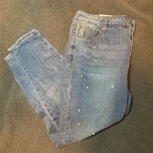 Lane Bryant Bedazzled Mid rise skinny jeans